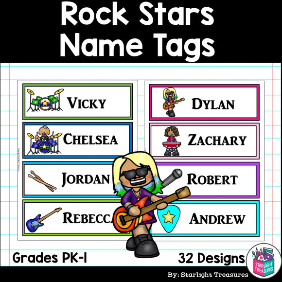 Rock Stars Name Tags - Editable