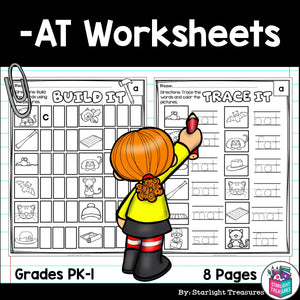 AT Word Family Worksheets for Early Readers