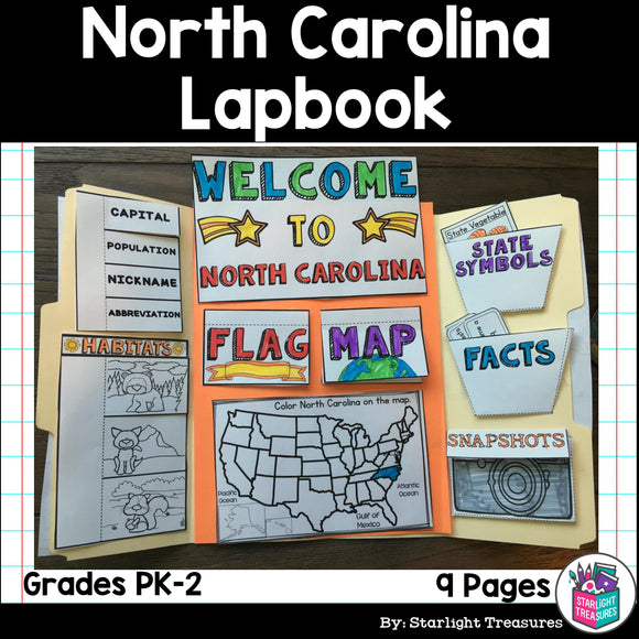 North Carolina Lapbook for Early Learners - A State Study