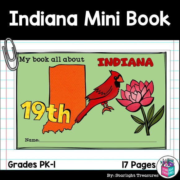 Indiana Mini Book for Early Readers - A State Study