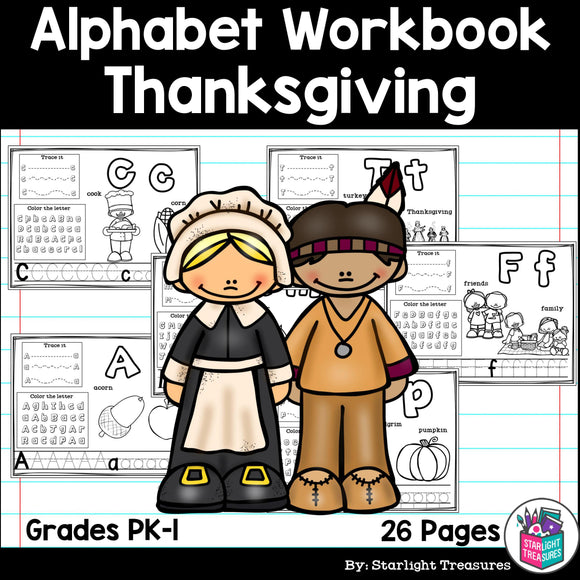 Worksheets A-Z Thanksgiving Theme
