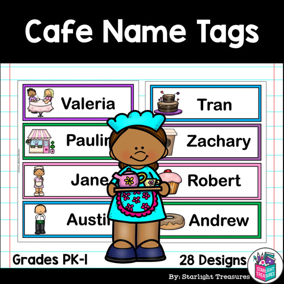Cafe Name Tags - Editable