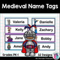 Medieval Name Tags - Editable