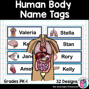 Human Body Name Tags - Editable
