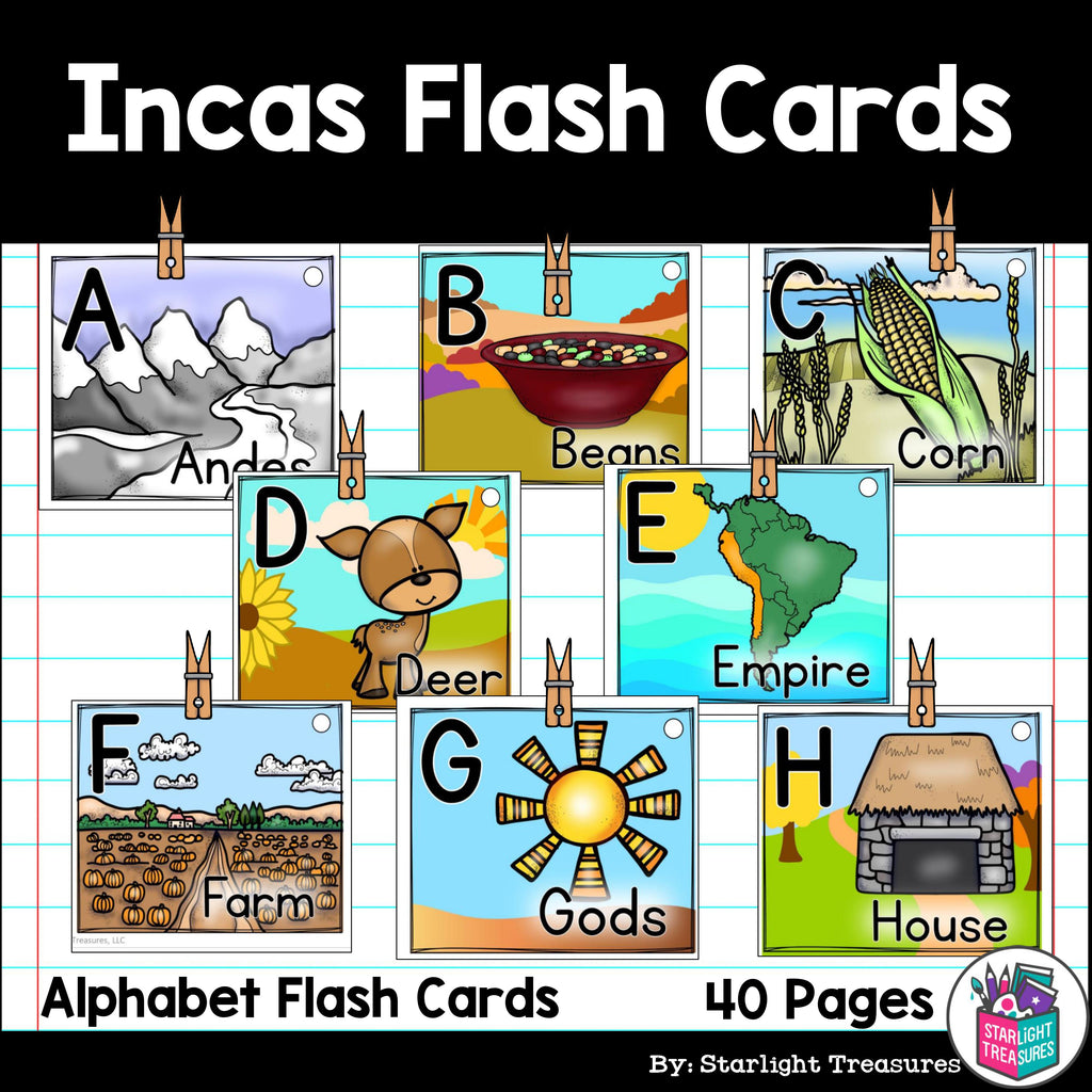 Alphabet Flash Cards for Early Readers - Incas