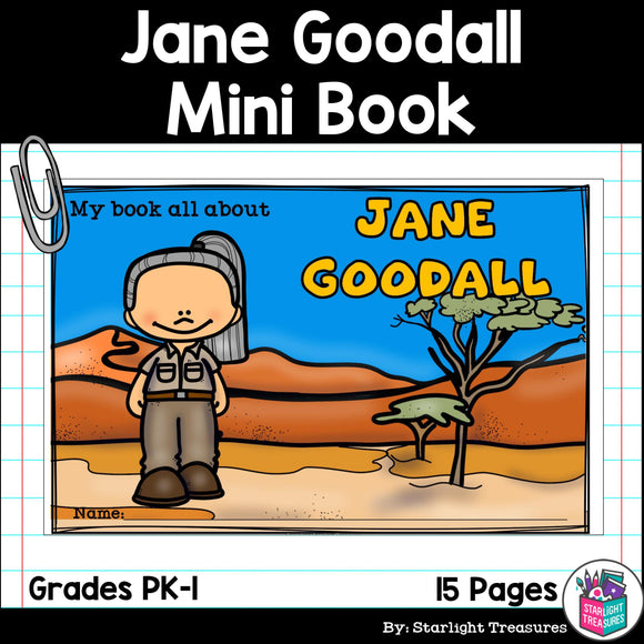 Jane Goodall Mini Book for Early Readers: Women's History Month