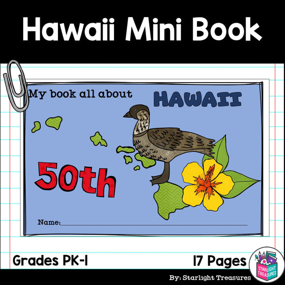 Hawaii Mini Book for Early Readers - A State Study
