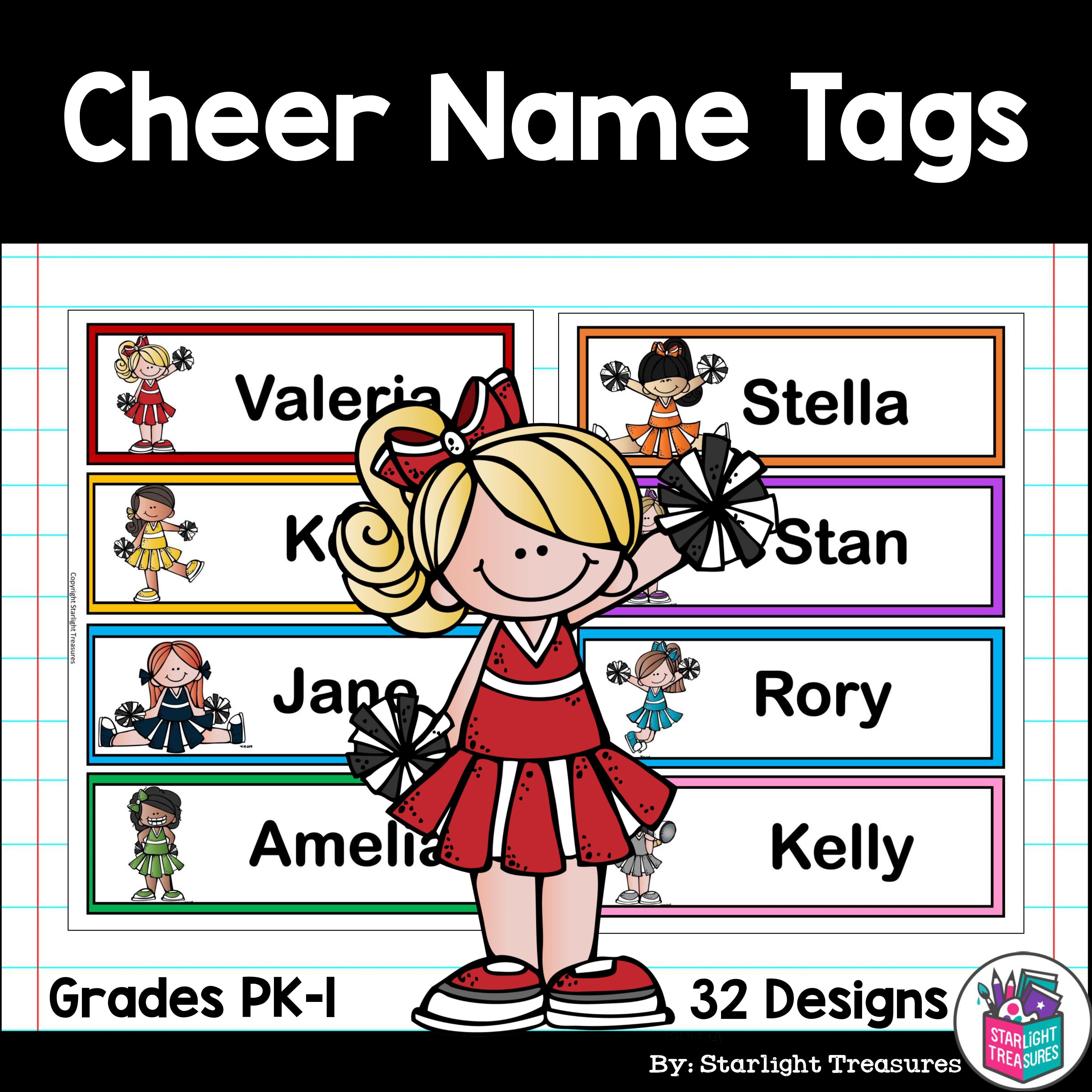 Cheerleading Name Tags - Editable