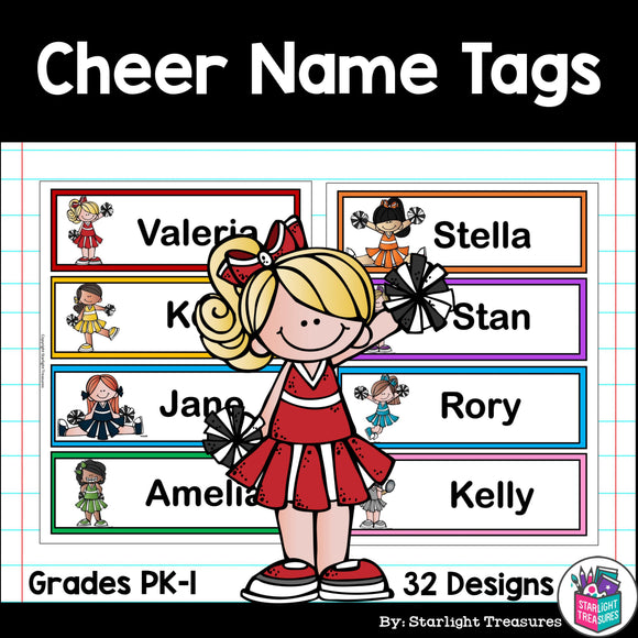 Cheerleading Name Tags - Editable