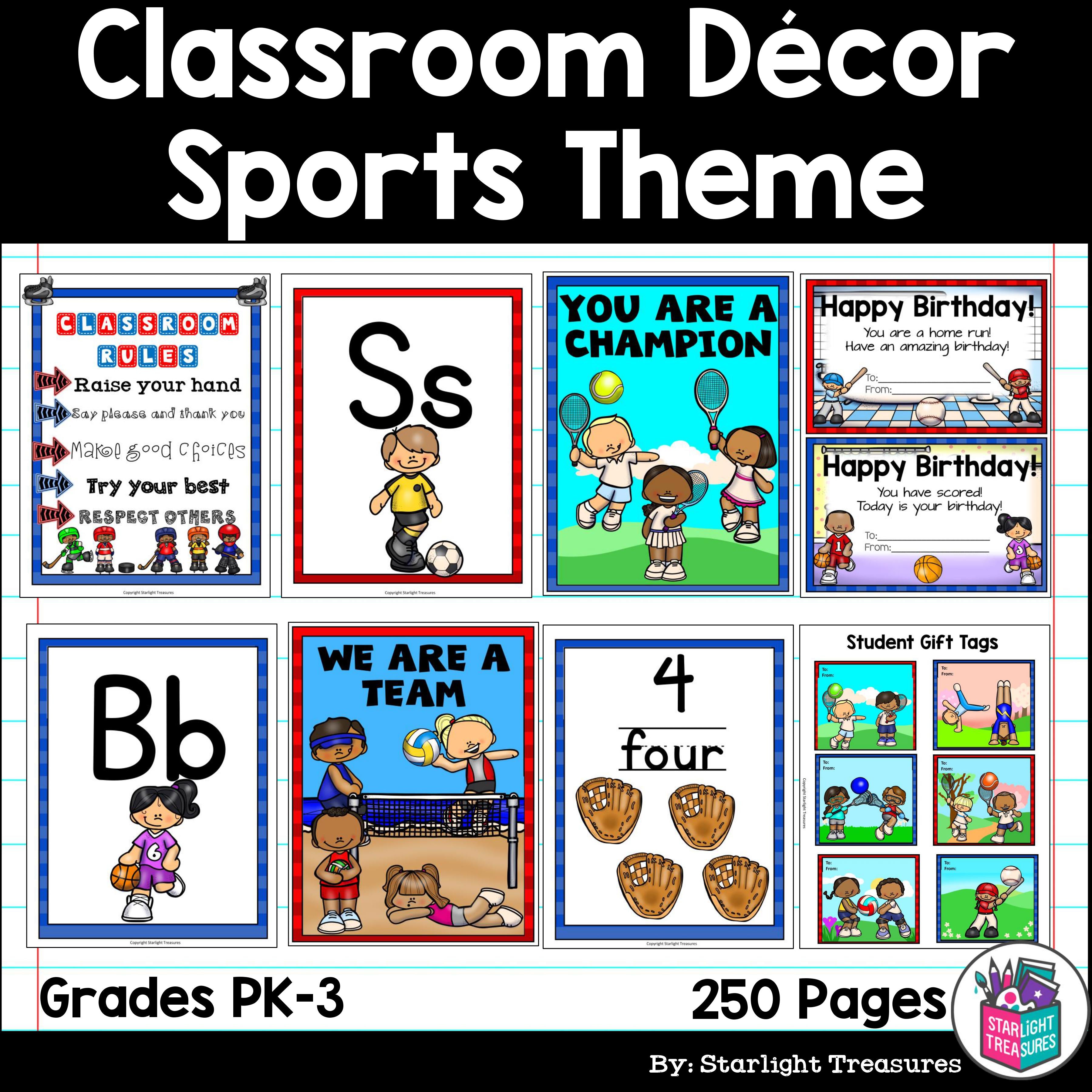 Classroom Decor Pack - Sports Theme