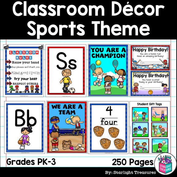 Classroom Decor Pack - Sports Theme