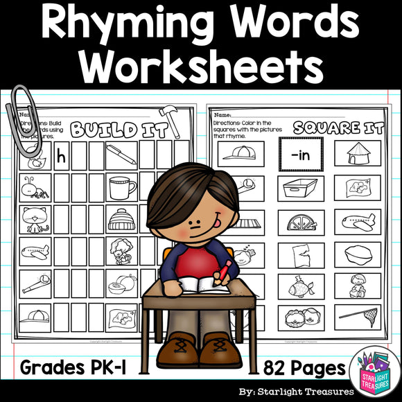 Rhyming Words Worksheets and Activities for Early Readers