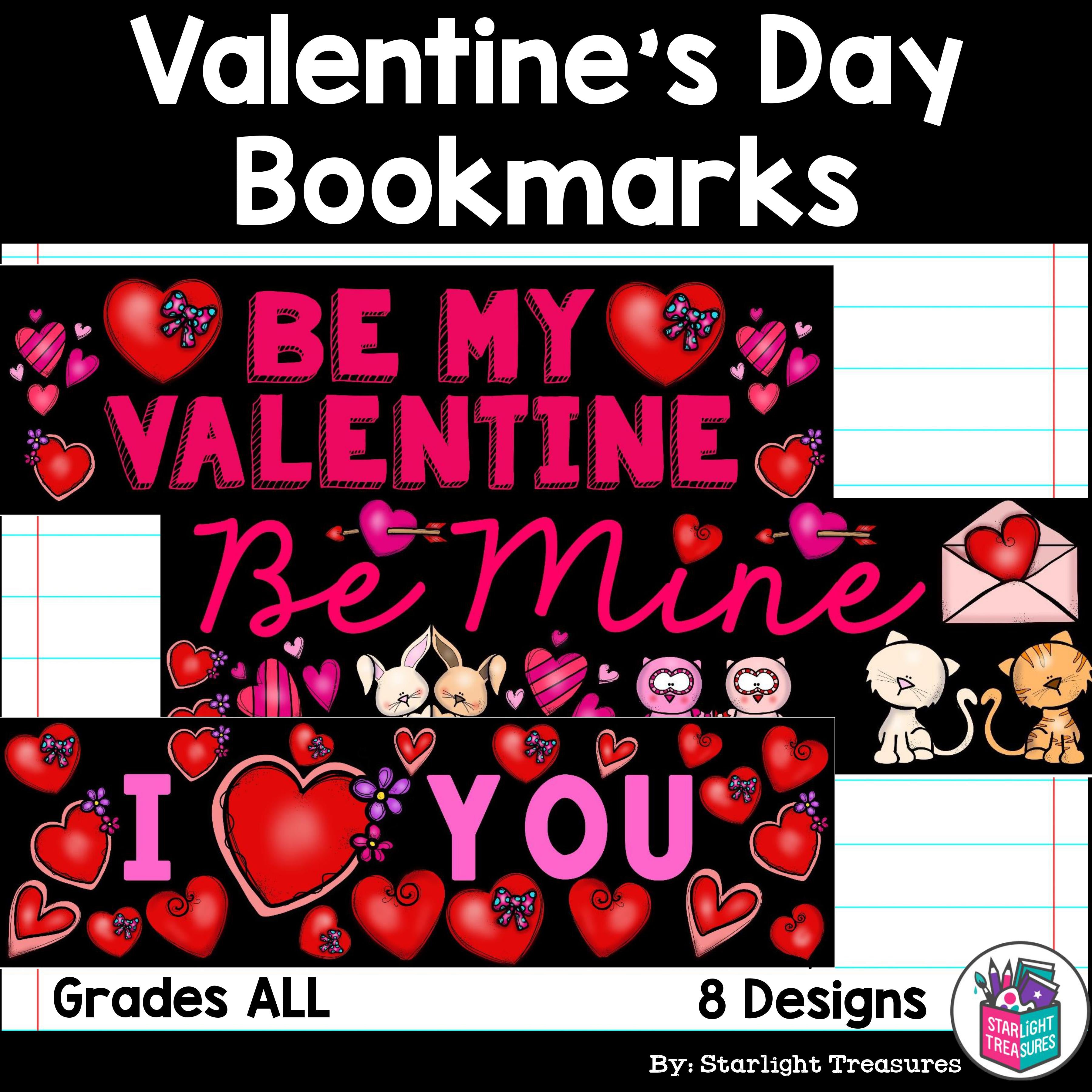 Valentine's Day Cut n' Color Bookmarks