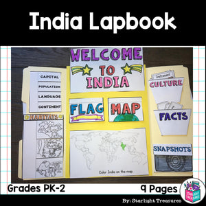 India Lapbook for Early Learners - A Country Study