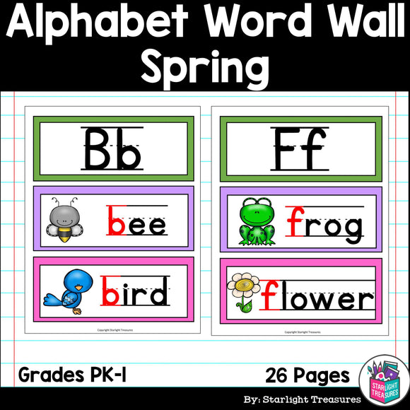 Alphabet Word Wall - Spring Theme