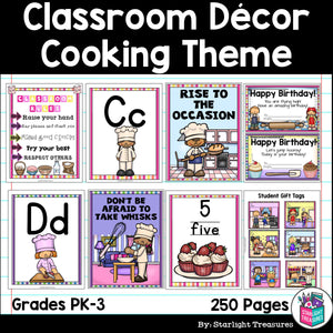 Classroom Decor Pack - Cooking/Baking Theme