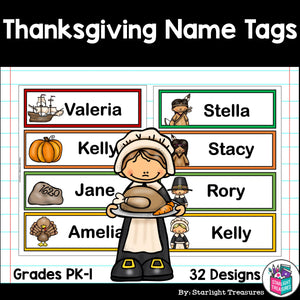 Thanksgiving Name Tags - Editable