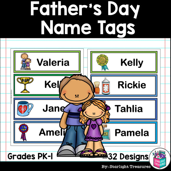 Father's Day Name Tags - Editable