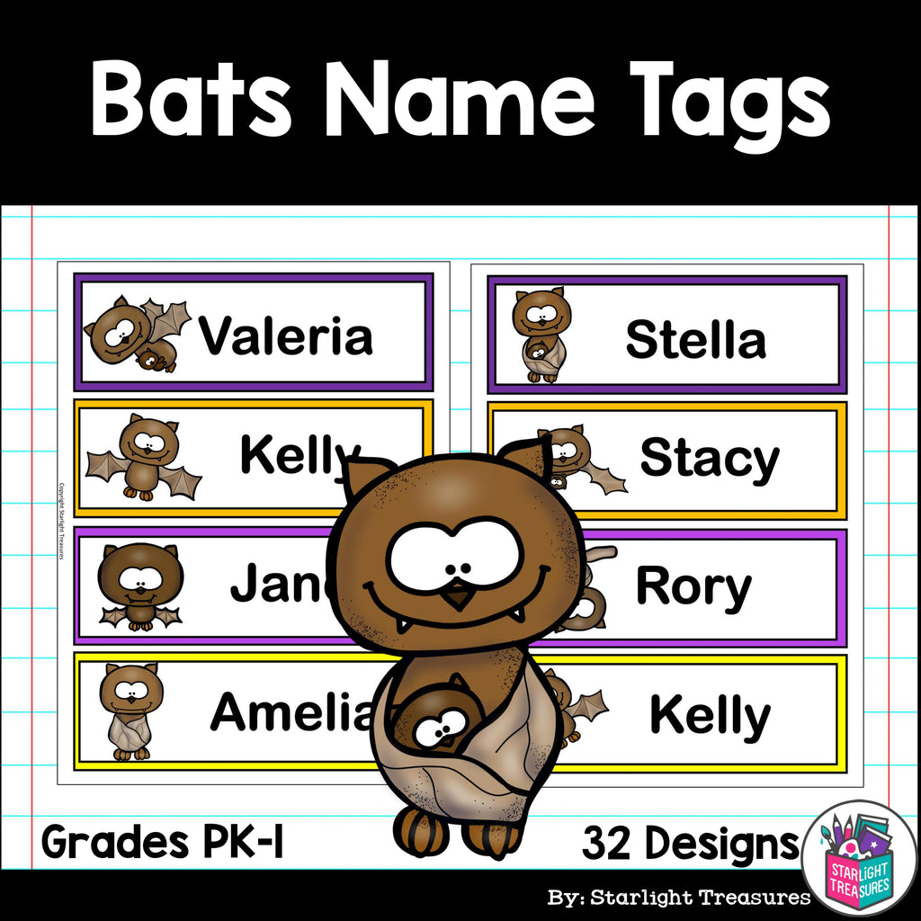Bats Name Tags - Editable