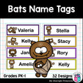 Bats Name Tags - Editable