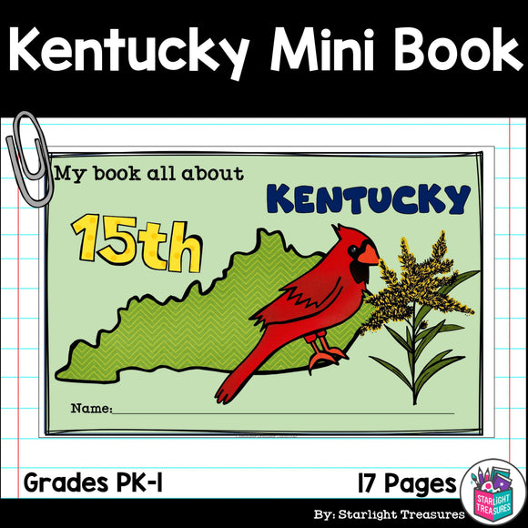 Kentucky Mini Book for Early Readers - A State Study