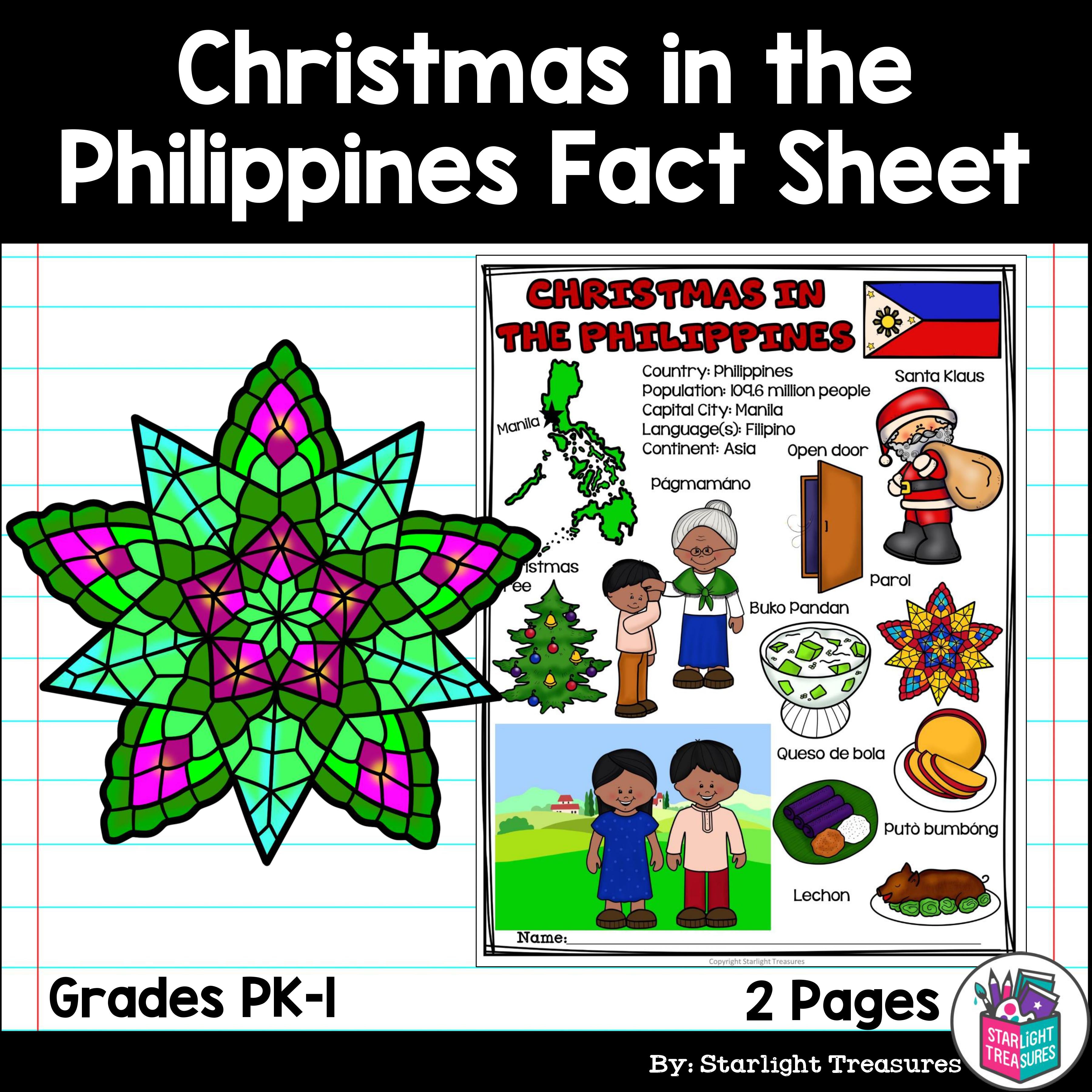 Christmas in the Philippines Fact Sheet for Early Readers