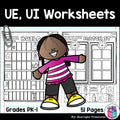 Vowel Pairs UE, UI Worksheets and Activities for Early Reader