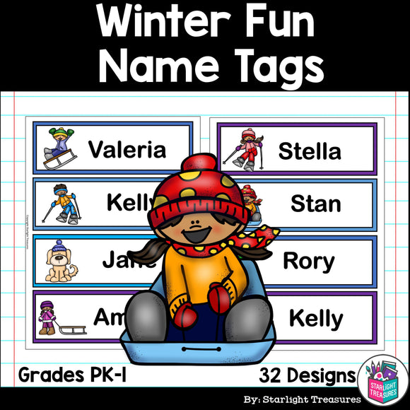 Winter Fun Name Tags - Editable