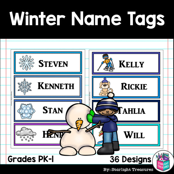 Winter Name Tags - Editable