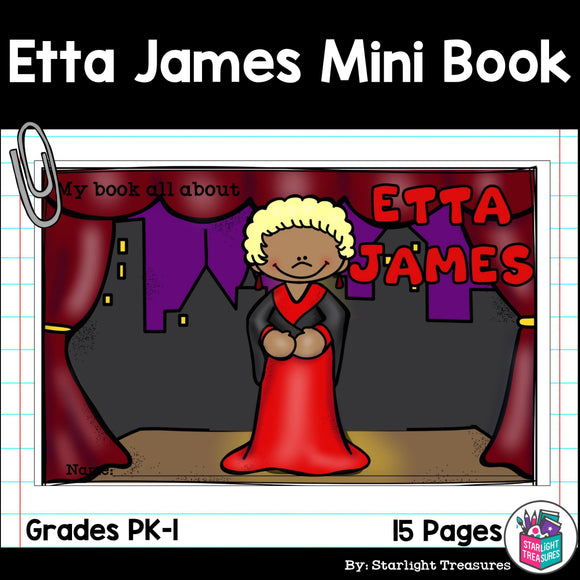 Etta James Mini Book for Early Readers: Black History Month