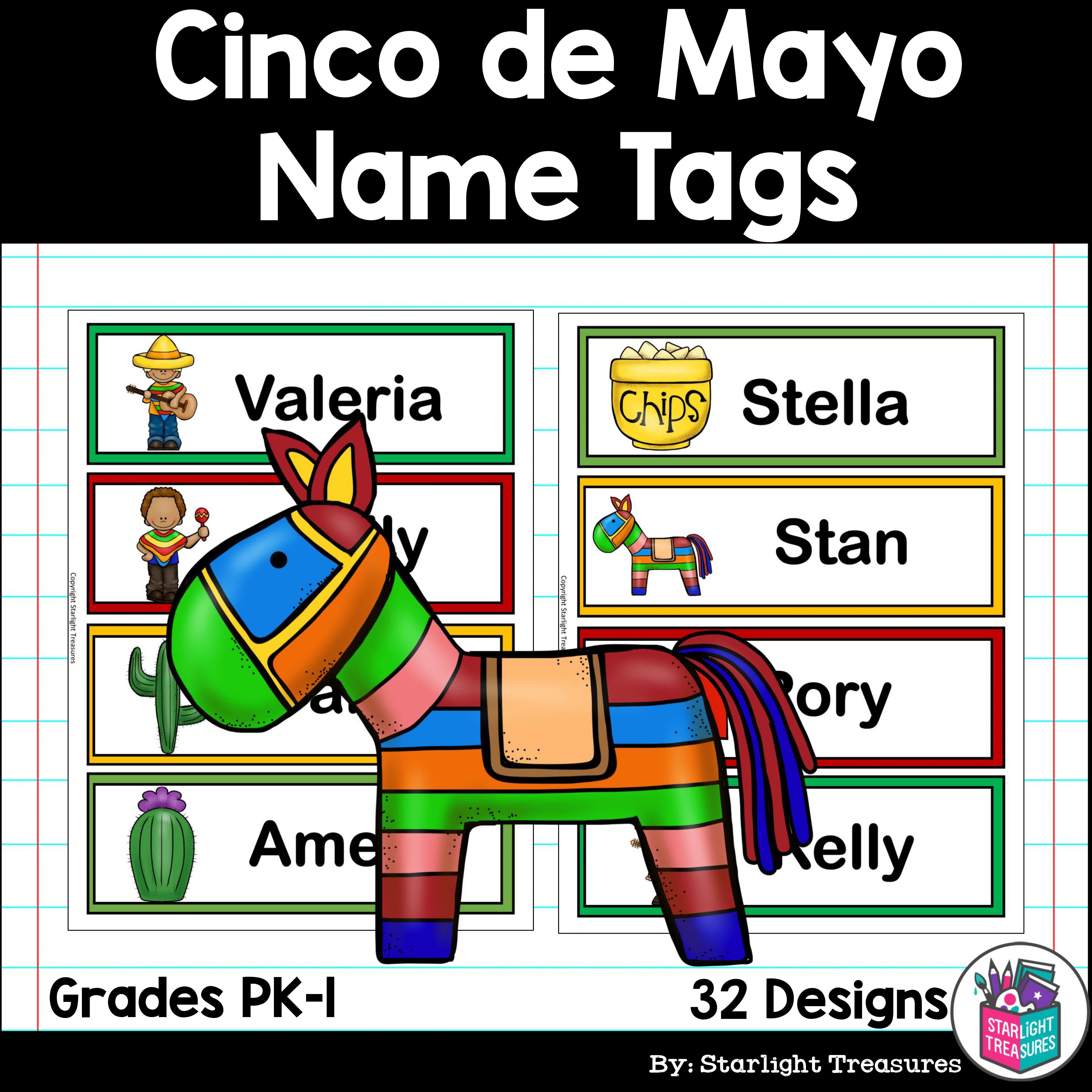 Cinco de Mayo Name Tags - Editable