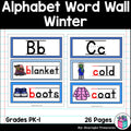 Alphabet Word Wall - Winter Theme