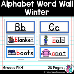 Alphabet Word Wall - Winter Theme