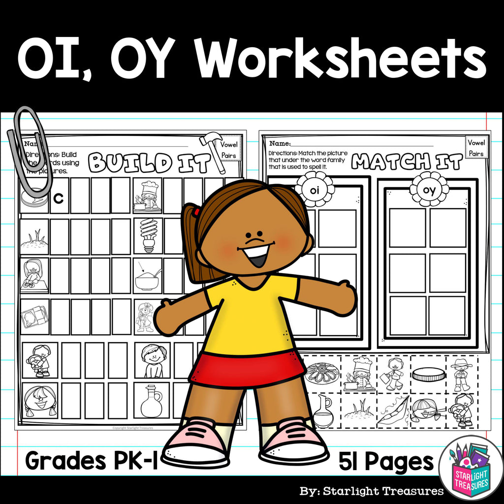 Vowel Pairs OI, OY Worksheets and Activities for Early Readers