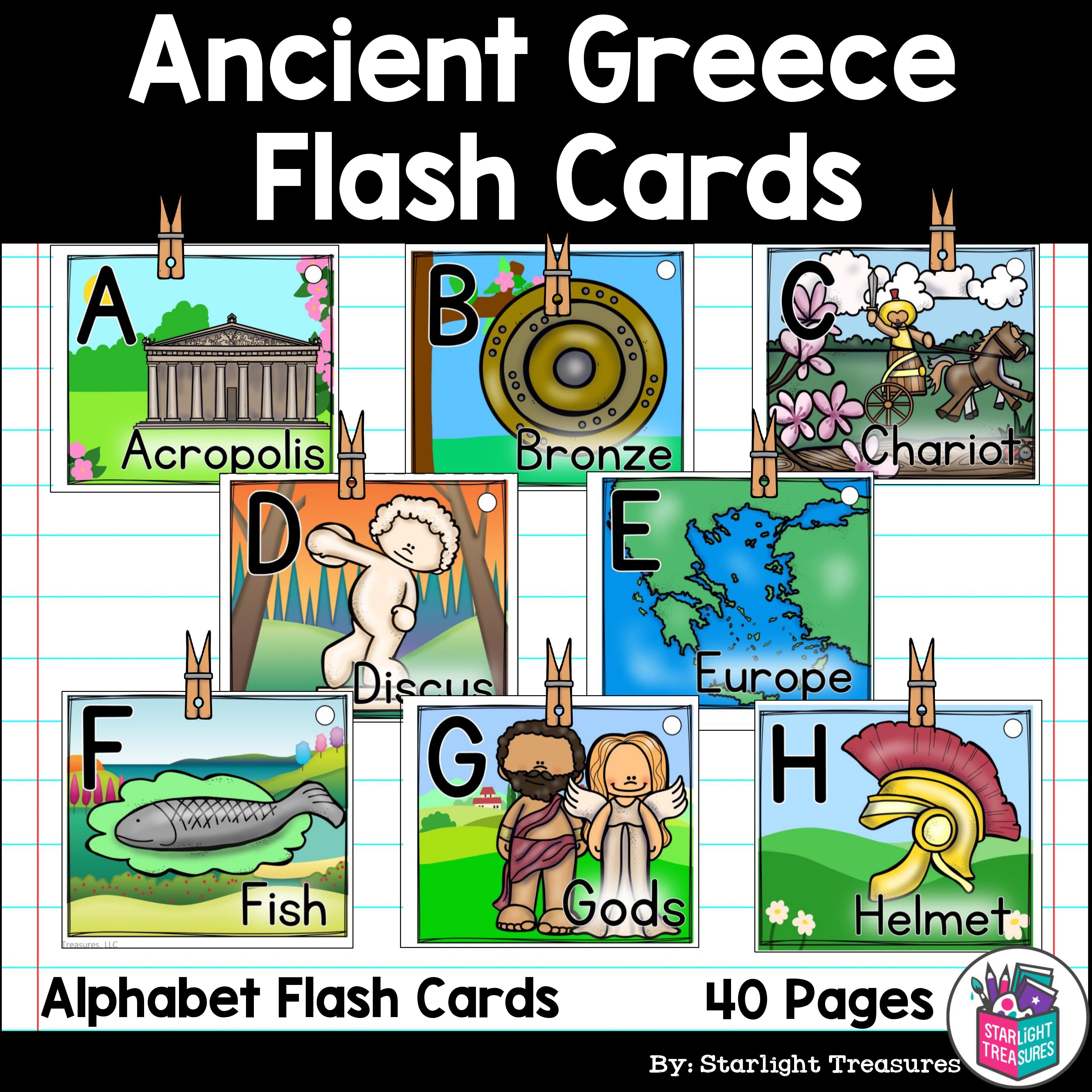 Alphabet Flash Cards for Early Readers - Ancient Greece