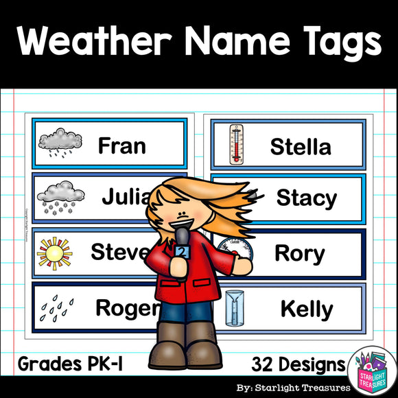 Weather Name Tags - Editable