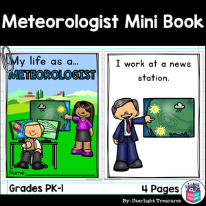 Meteorologist Mini Book for Early Readers - Careers and Community Helpers