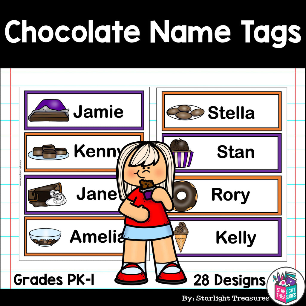 Chocolate Name Tags - Editable