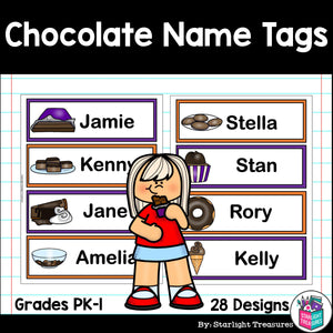 Chocolate Name Tags - Editable