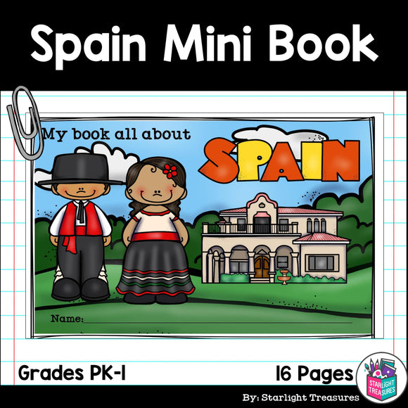 Spain Mini Book for Early Readers - A Country Study