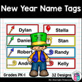 New Year's Day Name Tags - Editable