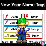 New Year's Day Name Tags - Editable