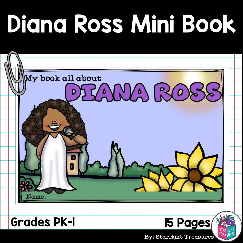 Diana Ross Mini Book for Early Readers: Women's History Month
