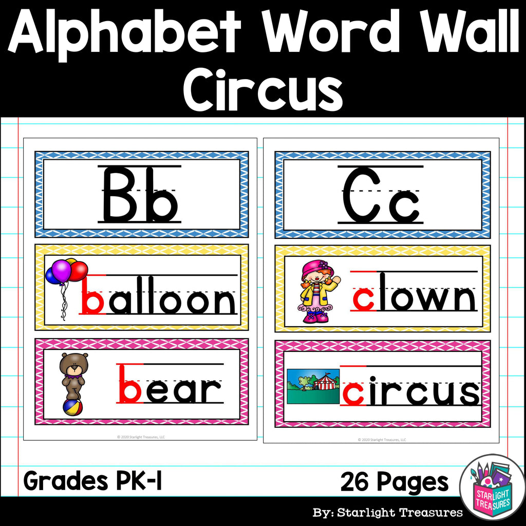 Alphabet Word Wall - Circus - A-Z Word Wall - FREEBIE
