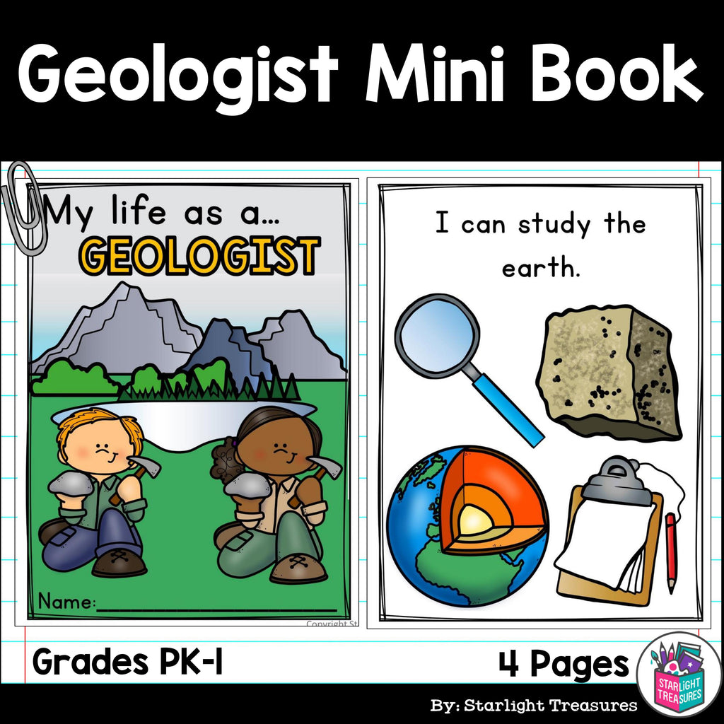 Geologist Mini Book for Early Readers - Types of Scientists