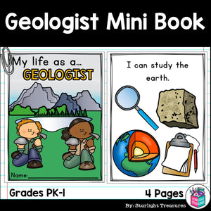 Geologist Mini Book for Early Readers - Types of Scientists
