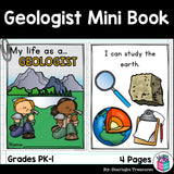 Geologist Mini Book for Early Readers - Types of Scientists