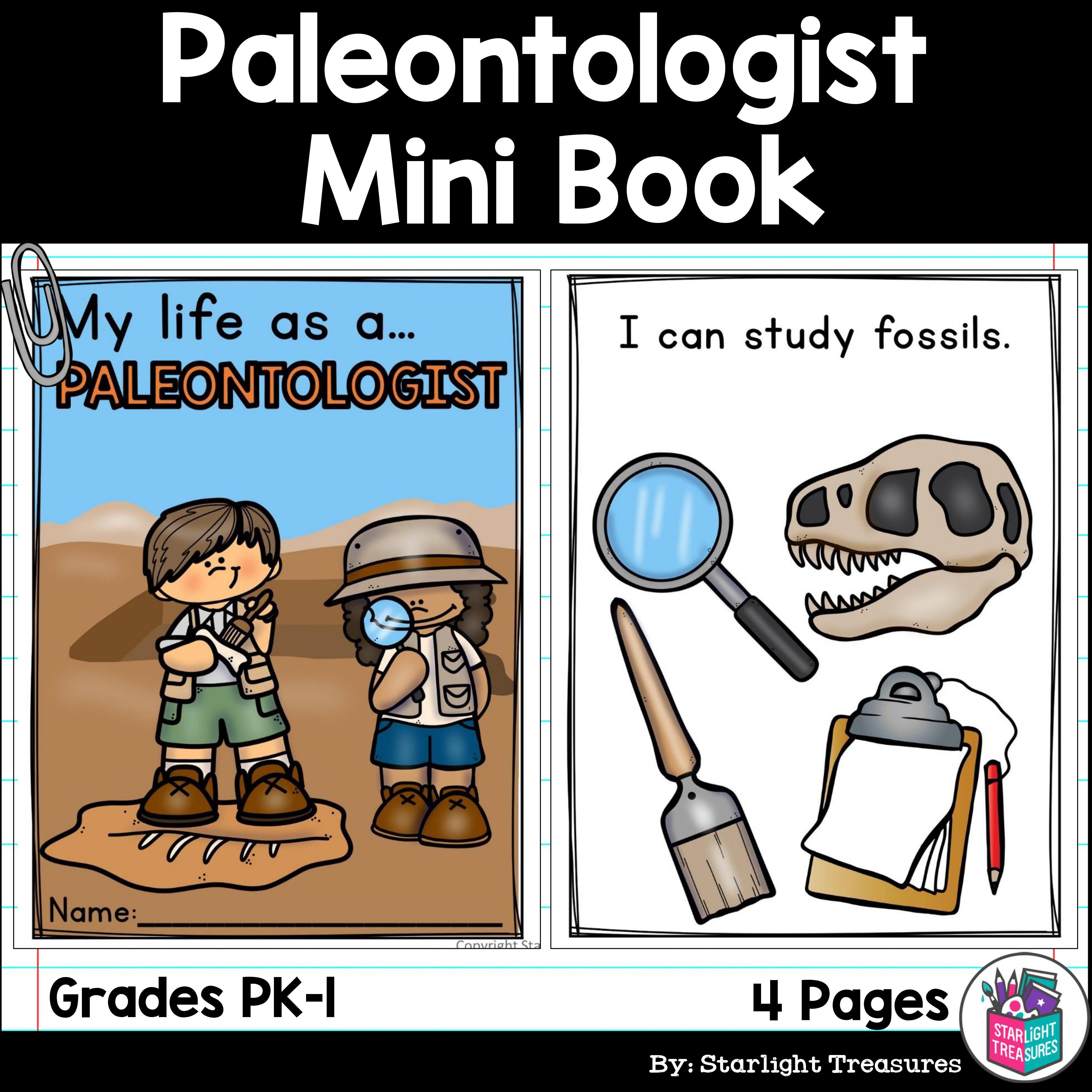 Paleontologist Mini Book for Early Readers - Types of Scientists
