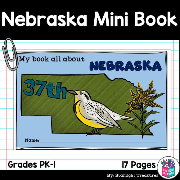Nebraska Mini Book for Early Readers - A State Study