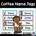 Coffee Name Tags - Editable